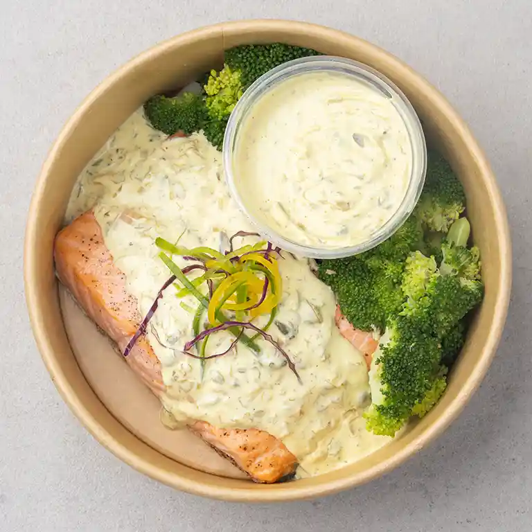 Honey Caper Salmon with Steamed Broccoli